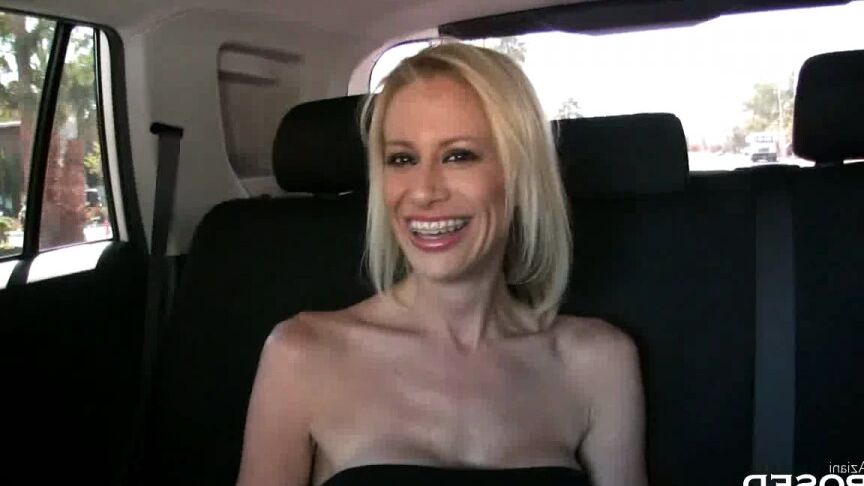 16P Blonde babe, Kylie Worthy, puts on a sexy tease while pumping gas and shows