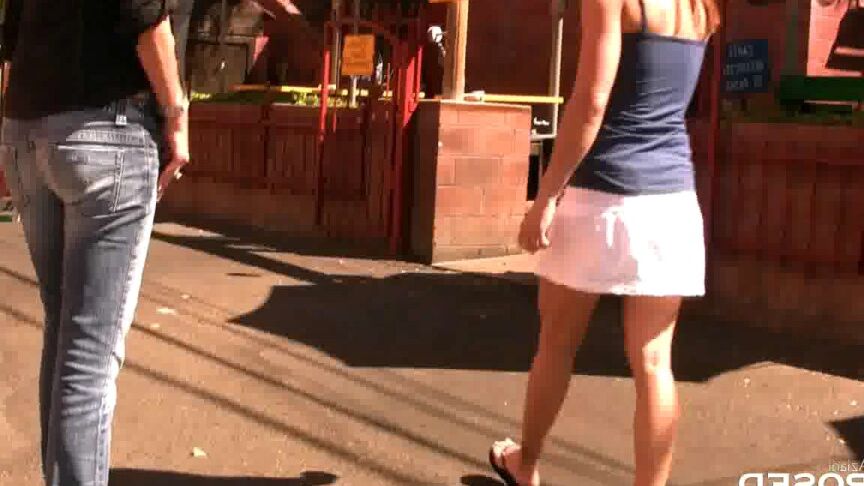 15P Horny woman Misty Anderson masturbates with a vibrator on a public patio