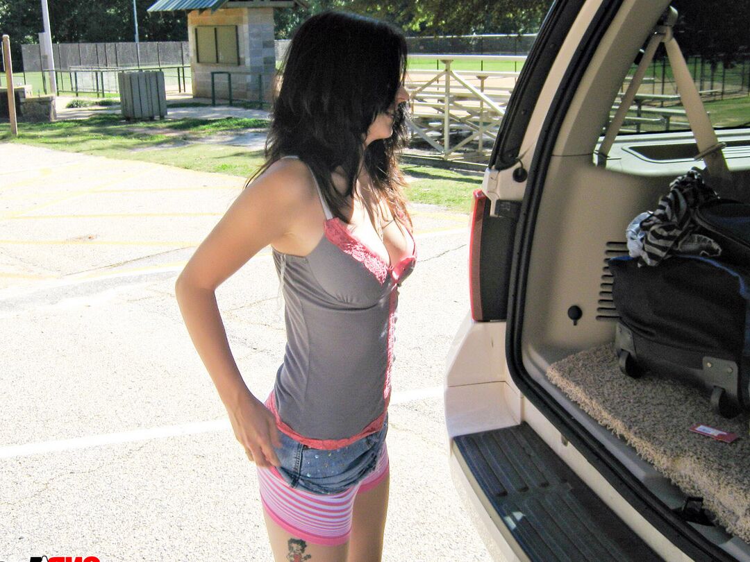 12P Watch as Avery changes her outfits outside at the public park