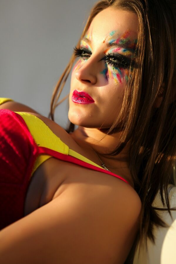 15P Solo model Dani Daniels bares her firm tits in cosplay attire