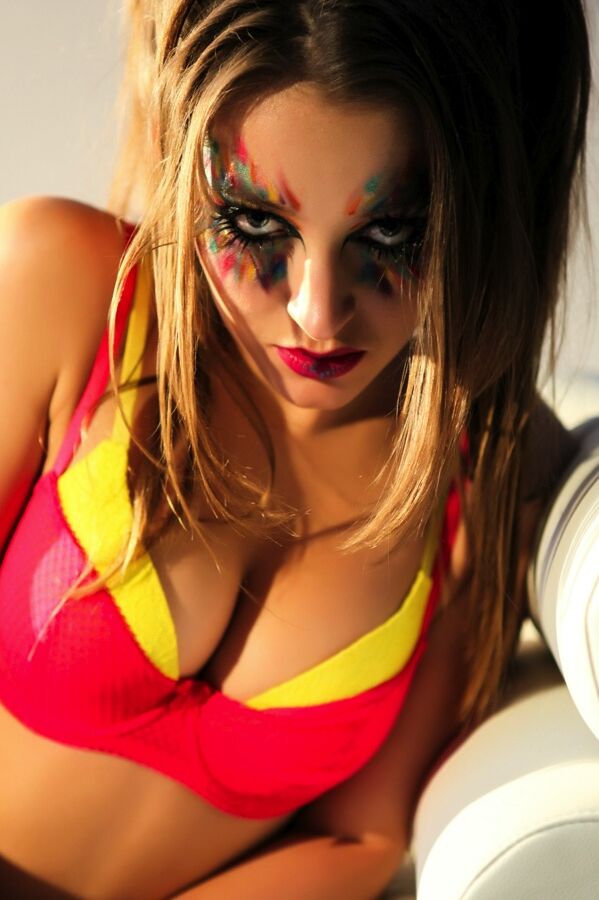 15P Solo model Dani Daniels bares her firm tits in cosplay attire