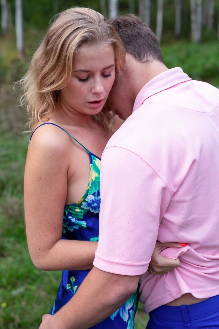 21P Young nympho Casey I gives fellatio before getting pounded outdoors