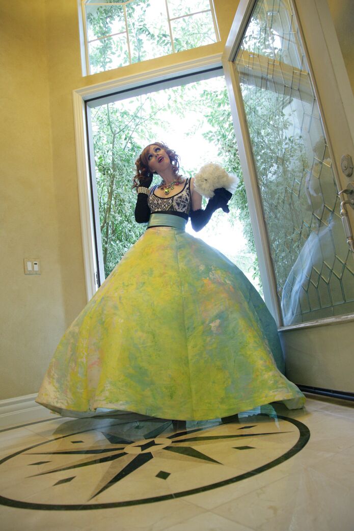 16P Appealing hot redhead Marie McCray sheds ball gown to open wide for hard cock