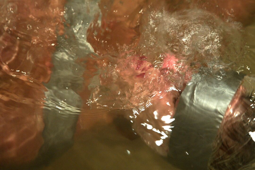 21P Slutty Ivy gets bound in plastic & duct tape for intense water bondage action