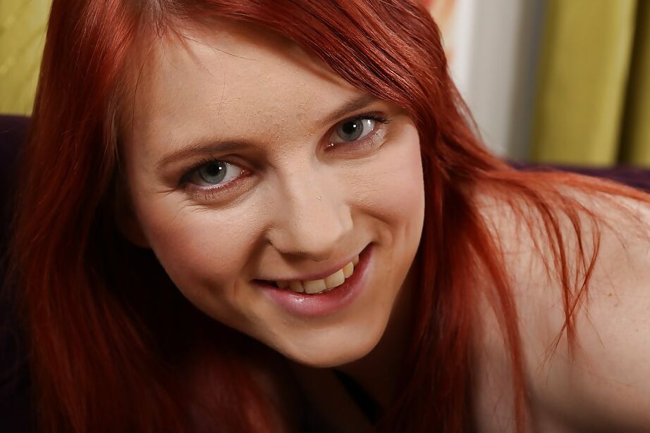 16P Hot redhead chick Shelby digs her insatiable leaking cunt with a dildo toy