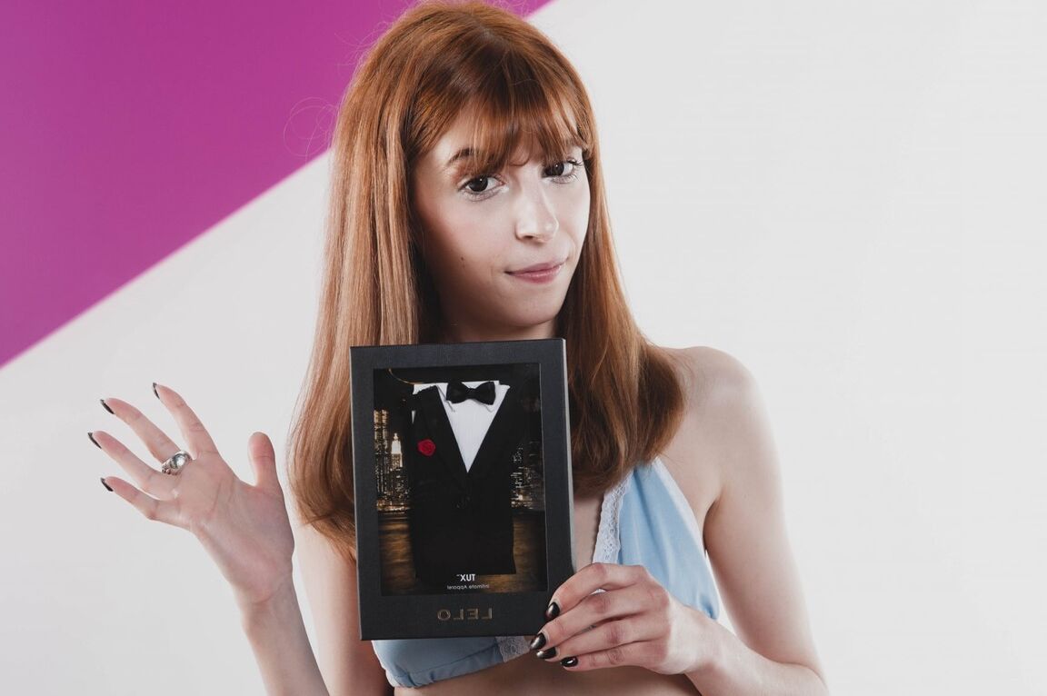 19P Little European model in a bikini Yukikon unboxing her new dildo