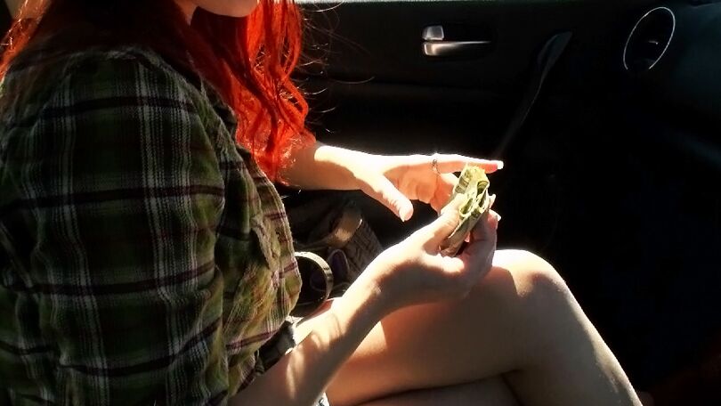 16P Andrea Sky enjoys cash to suck a huge dick while in the car
