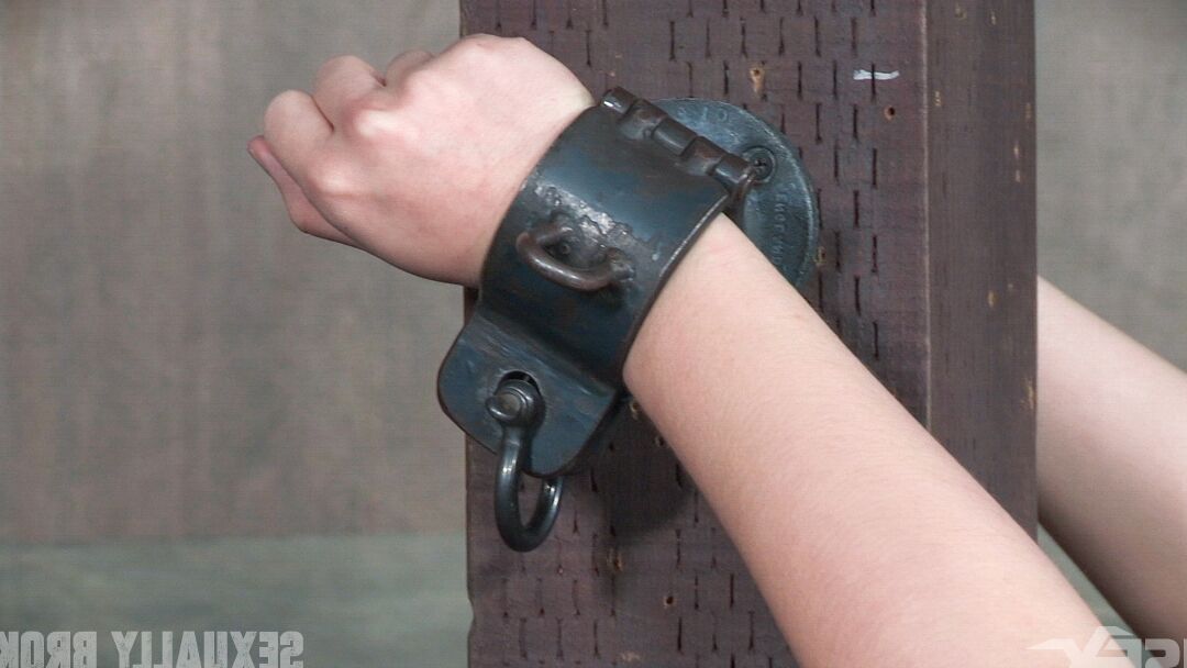 15P Schoolgirl is restrained by wrists and forced to deepthroat or be masturbated