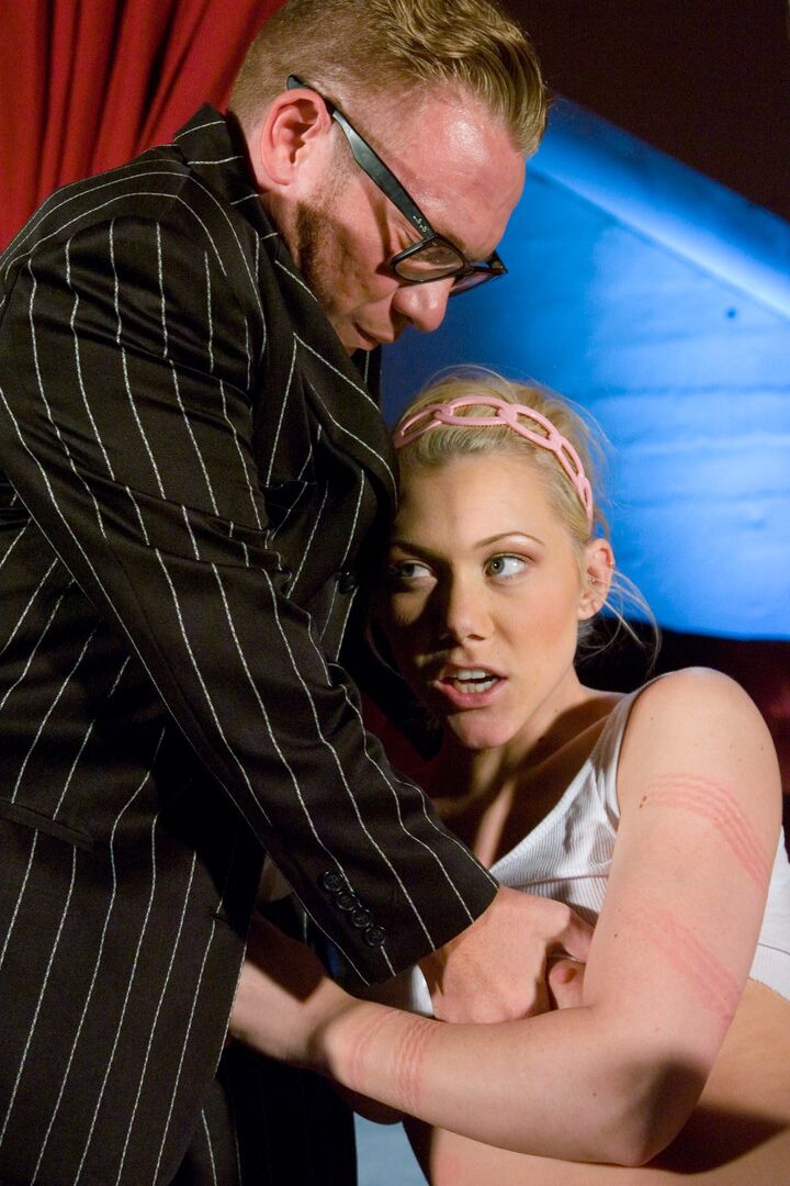21P Busty blonde Samantha Sin gets humiliated and fucked in front of an audience