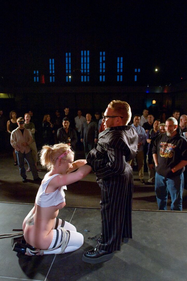 21P Busty blonde Samantha Sin gets humiliated and fucked in front of an audience