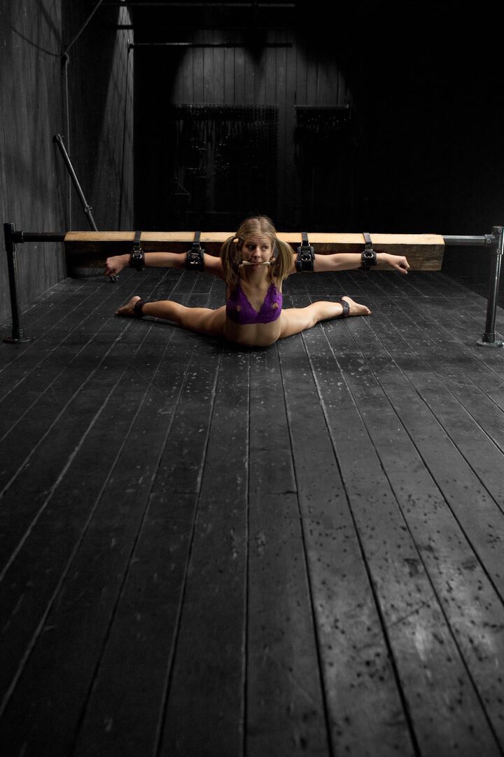 21P Bound pigtailed blonde Chastity Lynn gets whipped and toyed in the dungeon
