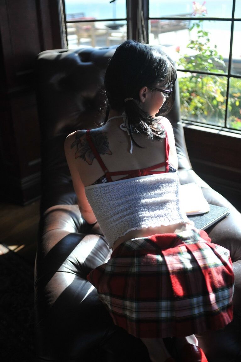 12P Geeky pigtailed brunette Jessi Palmer looks attractive in her school uniform