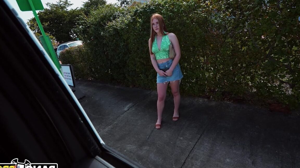 21P Slutty redhead Harper Red gets in a stranger's car for a thorough fucking