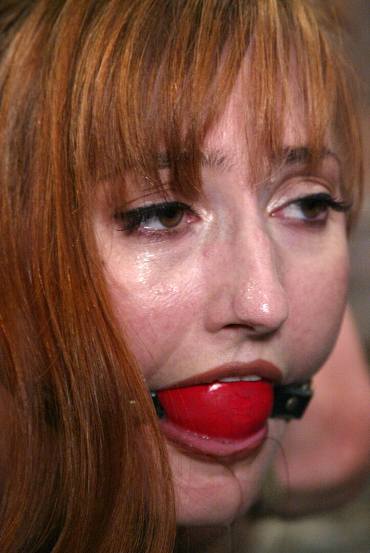 21P Skinny redhead MILF Kendra James gets tied up and abused on the floor