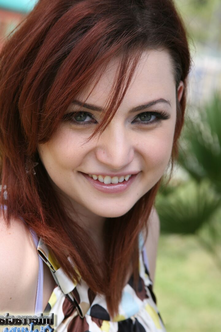 21P Cute redheaded girl Marina Blue goes 1 on 1 with a big black dick