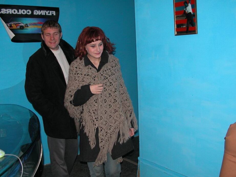 10P Redhead wife is sweet talked into having sex with hubby and another man