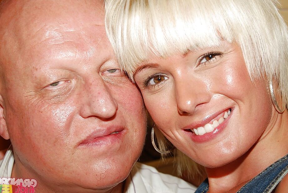 16P Pretty teen babe with shaved pussy Ninna Moore gets banged by a bald oldman
