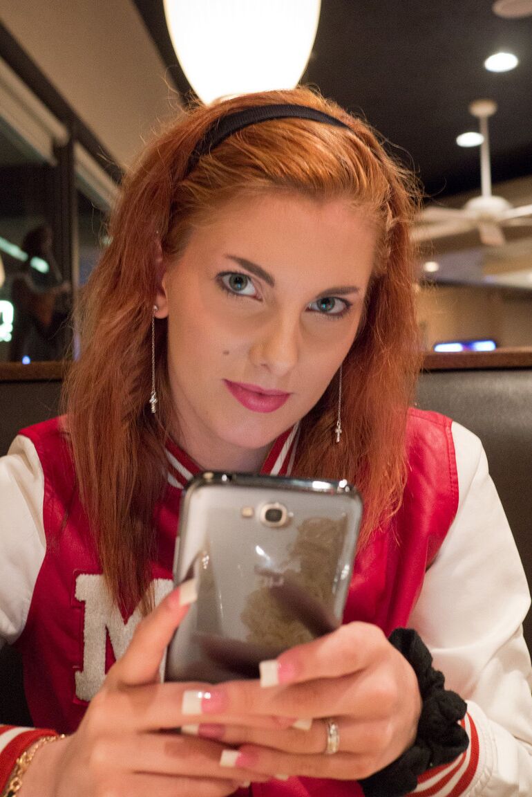 12P Redhead American Lilith Lust flashing her ass and undies in public