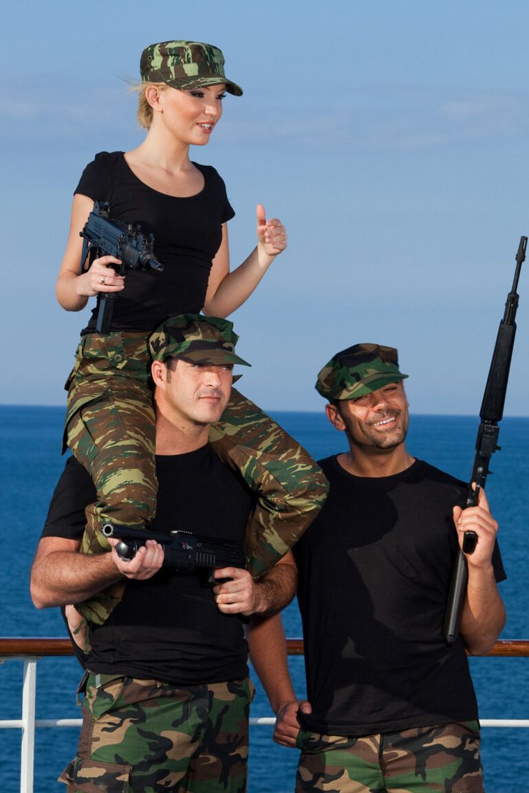 21P Military sluts Kristyna Kristal & Nataly Von get their buttholes ravished
