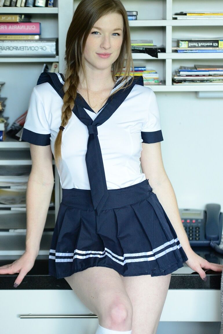 15P Gemma Minx dresses up in a naughty schoolgirl outfit and shows she is not so