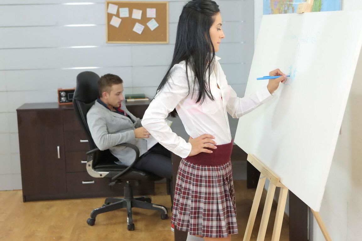 16P Simona was very horny and she had lusted after her tricky old teacher long