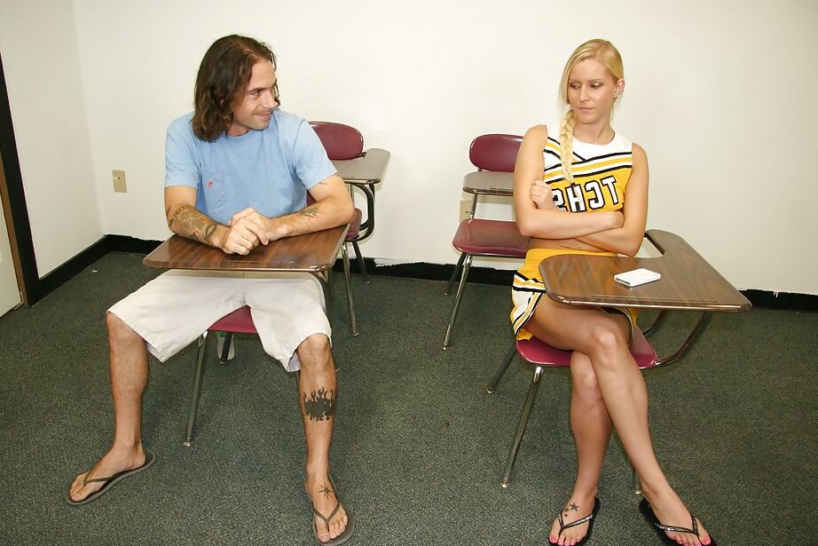 16P Lustful cheerleader with pigtail gets tricked into handjob action