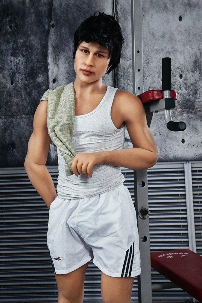 21P Boneco sexual masculino Hunky Liam mostrando seu tanquinho