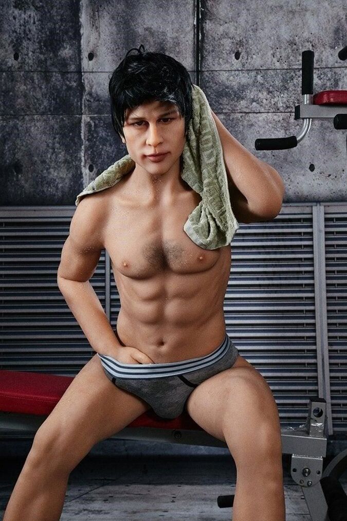 21P Boneco sexual masculino Hunky Liam mostrando seu tanquinho