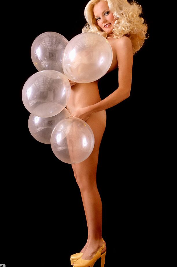 14P Pinup Playboy models flash their perky natural breasts at photo shoot