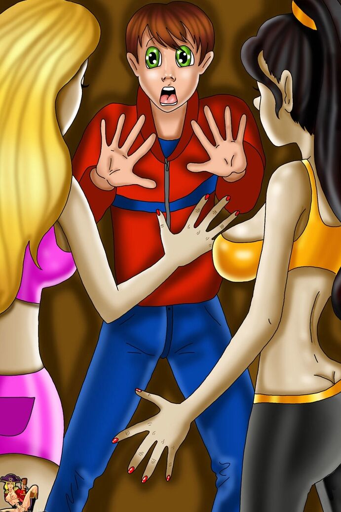 12P Cartoon shemales intercept a young stranger & bang his brains out in an alley