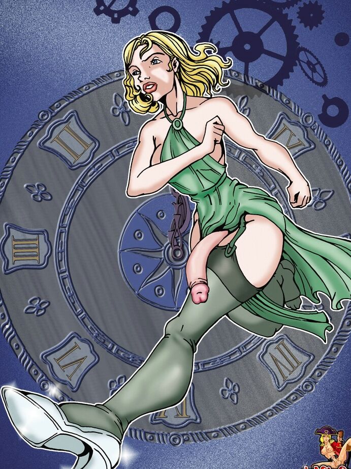 12P Cartoon tranny with big juggs fucks a blond gentleman in an orgy house