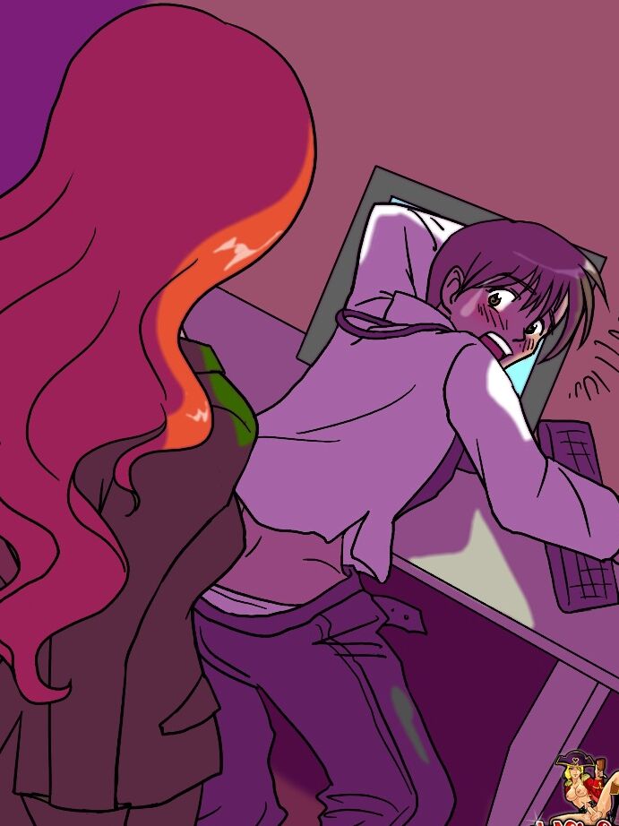 12P Animated guy jerks off before getting fucked by his orange haired tranny GF