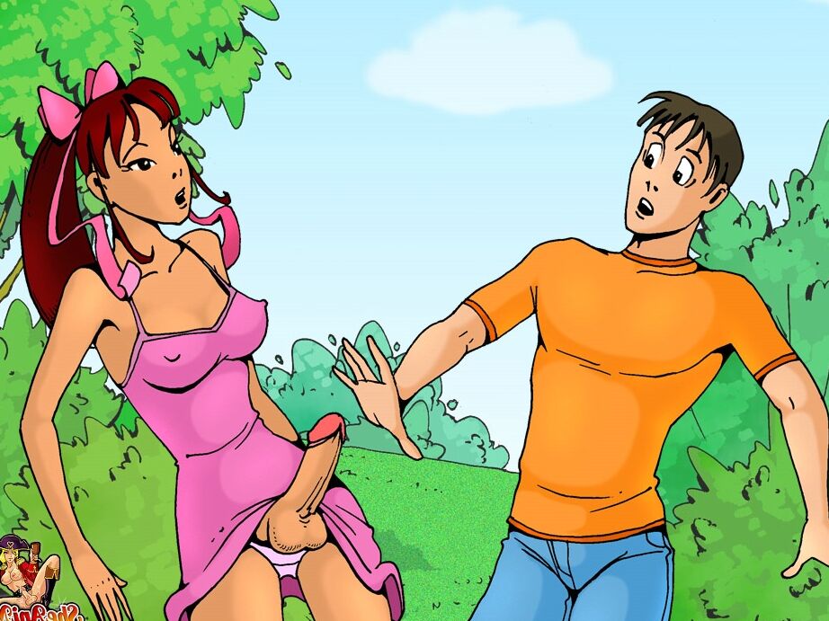 13P Animated redheaded shemale pulls out her dong & fucks a guy on the first date