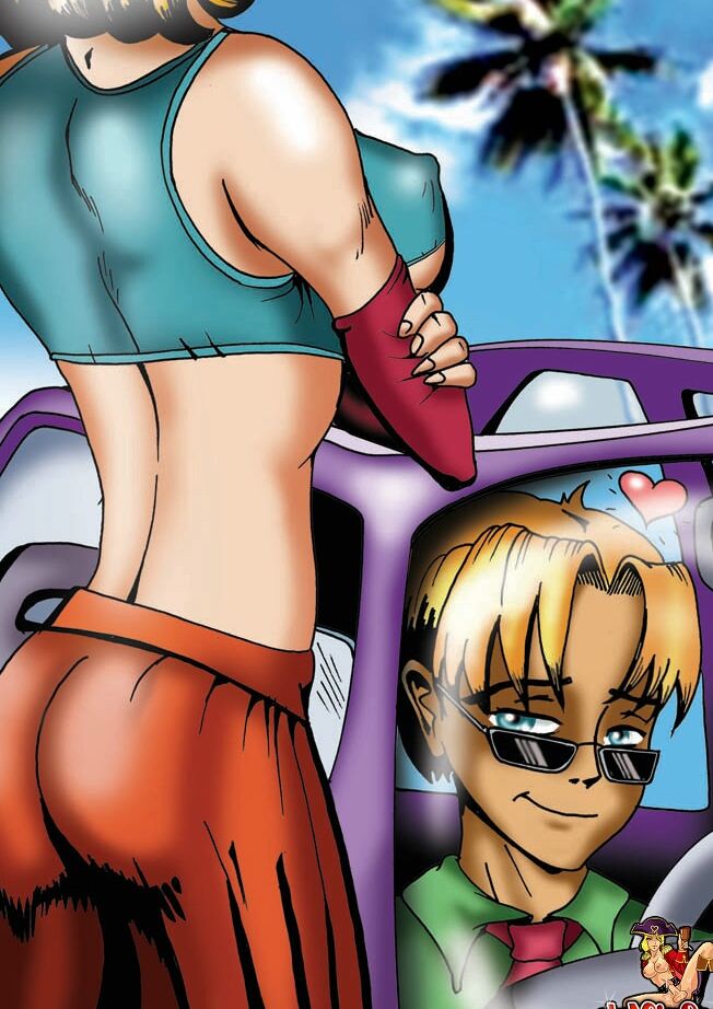 13P Cartoon travesti mochileiro puxa seu pau para fora e é fodido ao ar livre