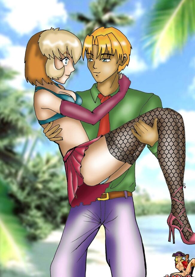 13P Cartoon travesti mochileiro puxa seu pau para fora e é fodido ao ar livre