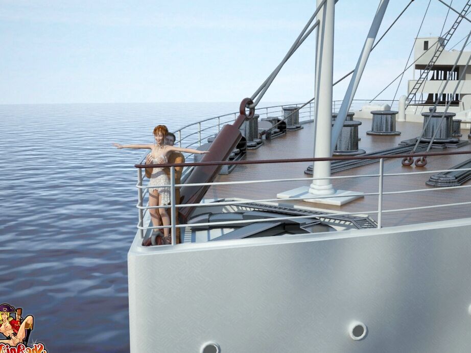 20P Cartoon-Transe zieht einen Kerl aus und fickt ihm auf einem großen Schiff das Gehirn aus