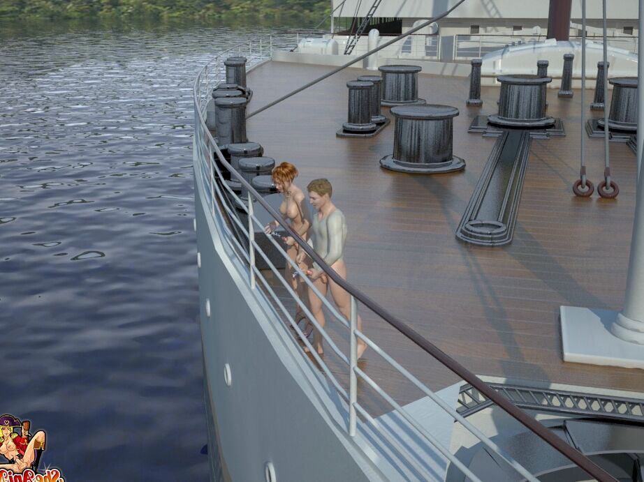 20P Cartoon-Transe zieht einen Kerl aus und fickt ihm auf einem großen Schiff das Gehirn aus