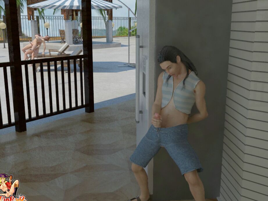 19P Animated shemales with huge breasts fuck each other poolside on a sunny day