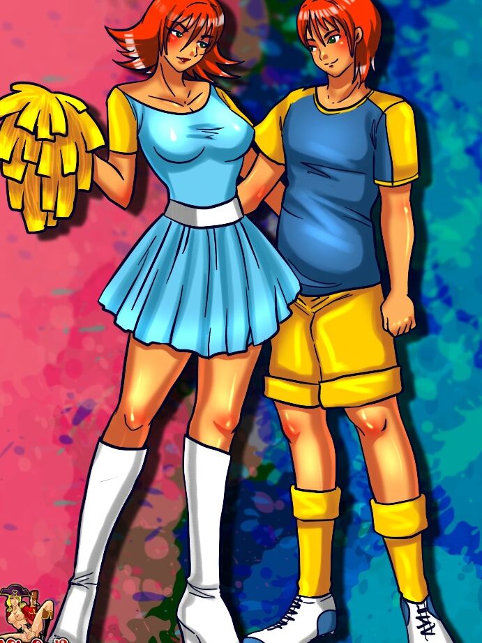12P Transexual de dibujos animados con grandes tetas saca su polla