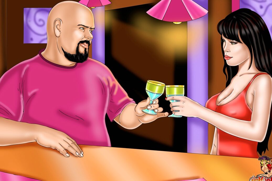 12P Hot anime shemale bartender pegging a stud properly until they both cum