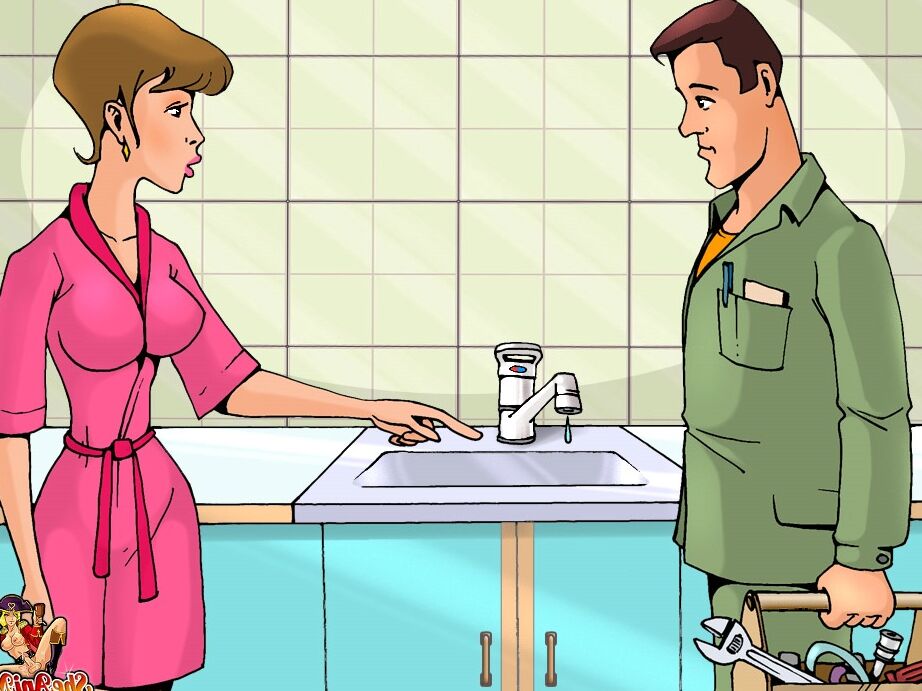 12P Vollbusige Cartoon-Shemale kümmert sich um einen Klempner und fickt ihn in den Arsch