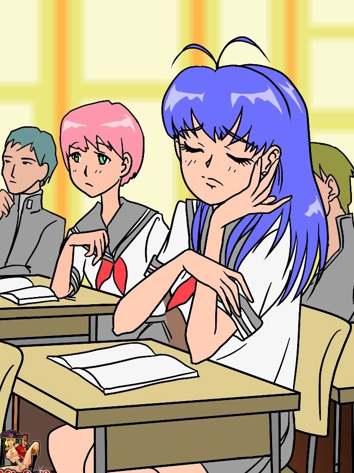 12P Ladyboy colegiala animada chupada la polla por su amiga rubia cachonda