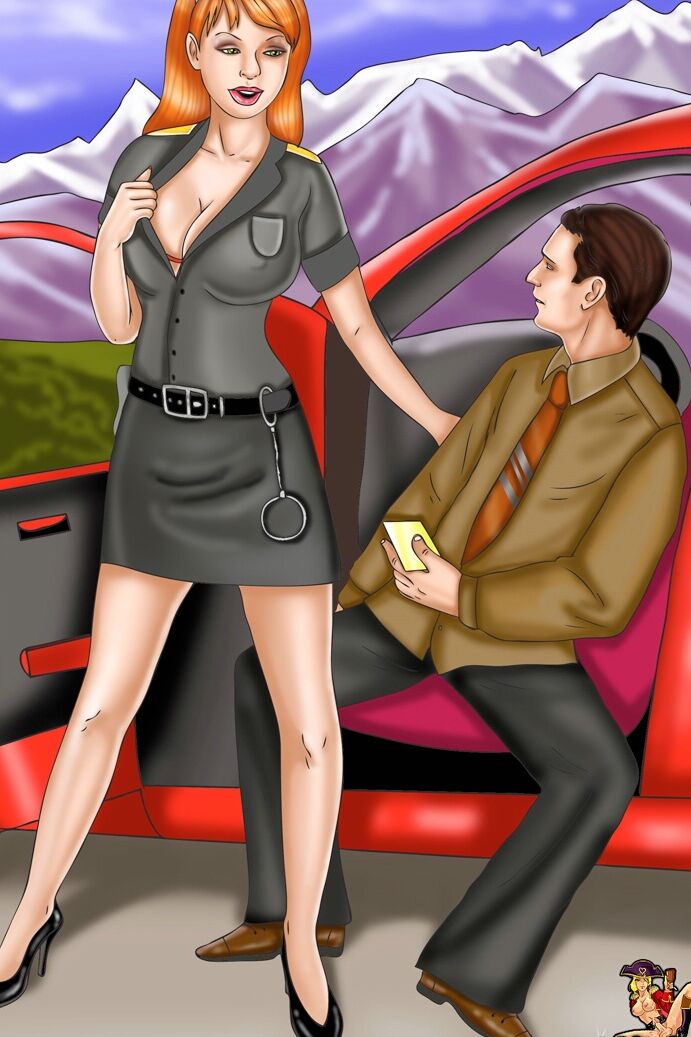 12P Busty shemale cop punishes and fucks a driver for trying to bribe her