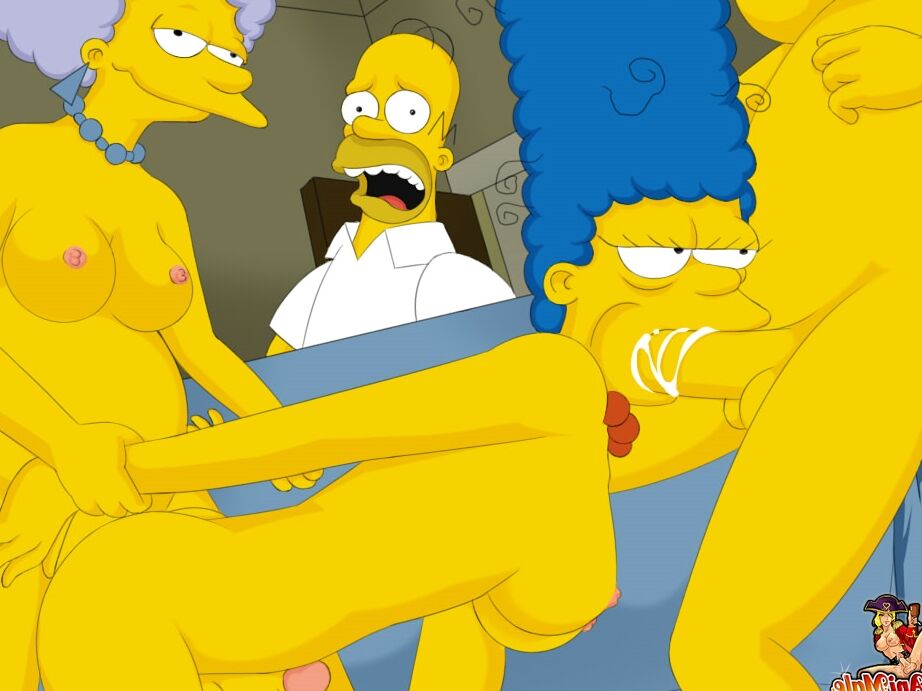12P Homer Simpson getting fucked in the ass by three lusty shemales
