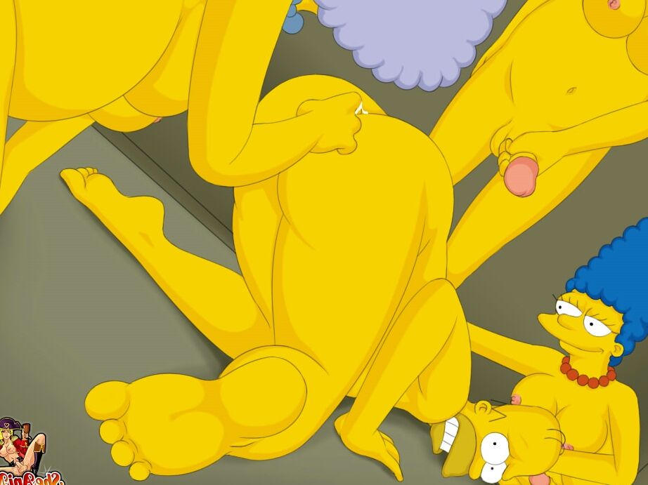12P Homer Simpson getting fucked in the ass by three lusty shemales