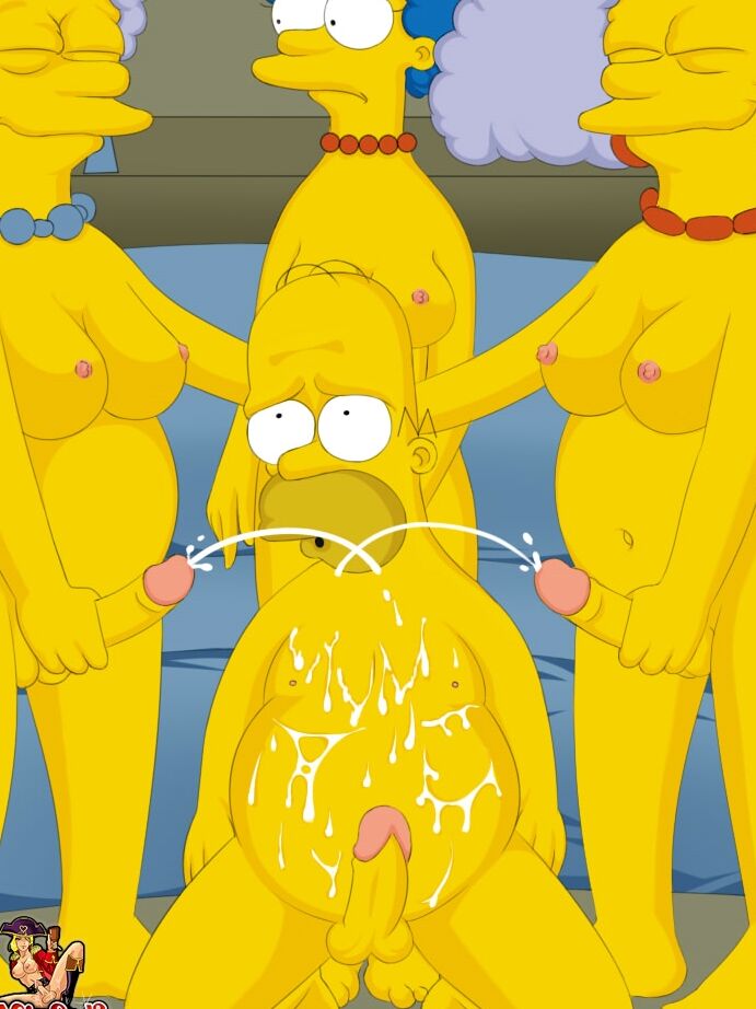 12P Homer Simpson getting fucked in the ass by three lusty shemales