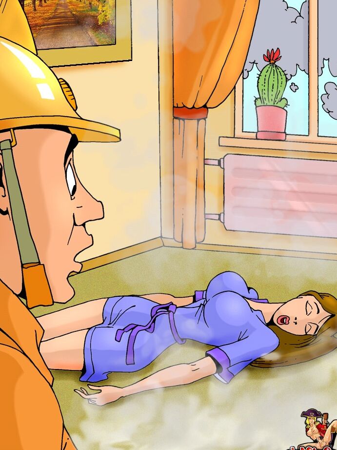 12P Animated shemale with big juggs gets saved and fucked by a kinky firefighter