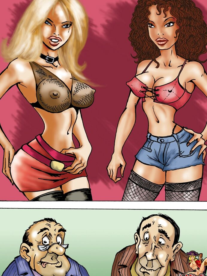 12P Cartoon ladyboys mostram seus peitos grandes e fodem papais gordos juntos