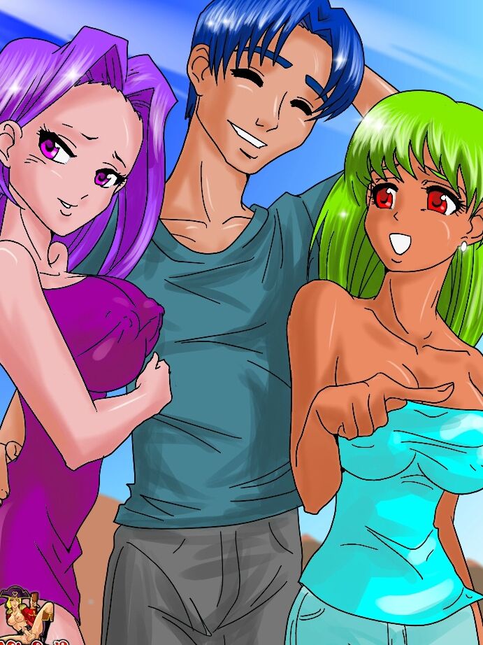 12P Cartoon trannies with big boobs nail a blue haired guy in a threesome