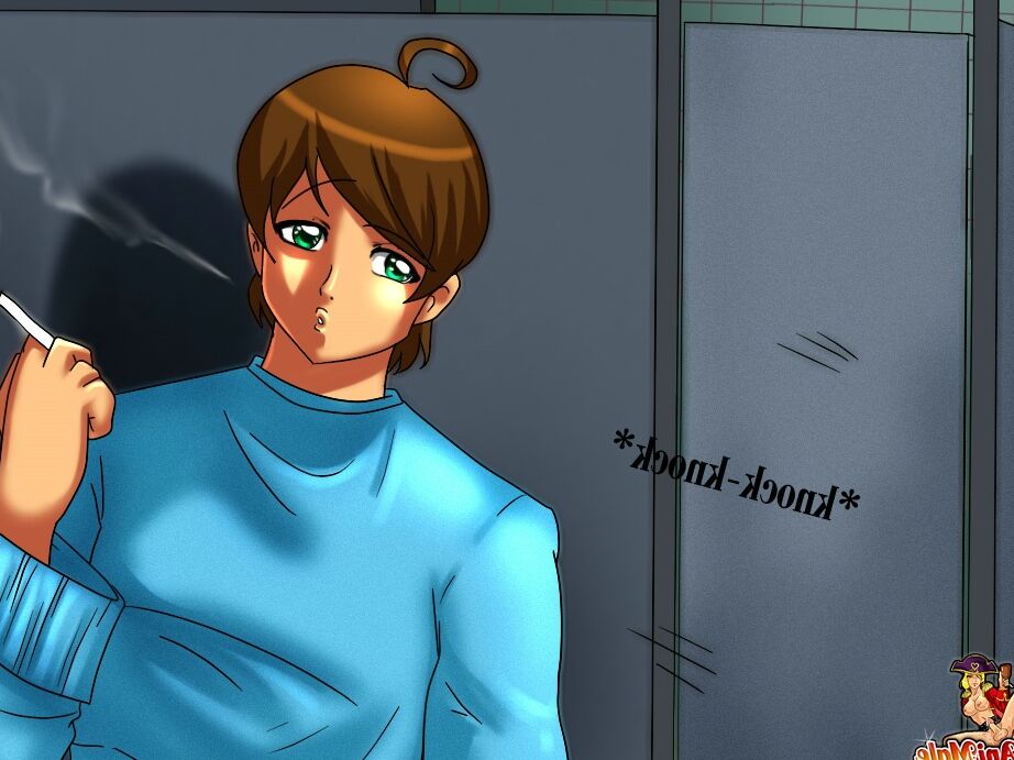 12P アニメーションの爆乳ニューハーフがカフェのトイレで男とセックス